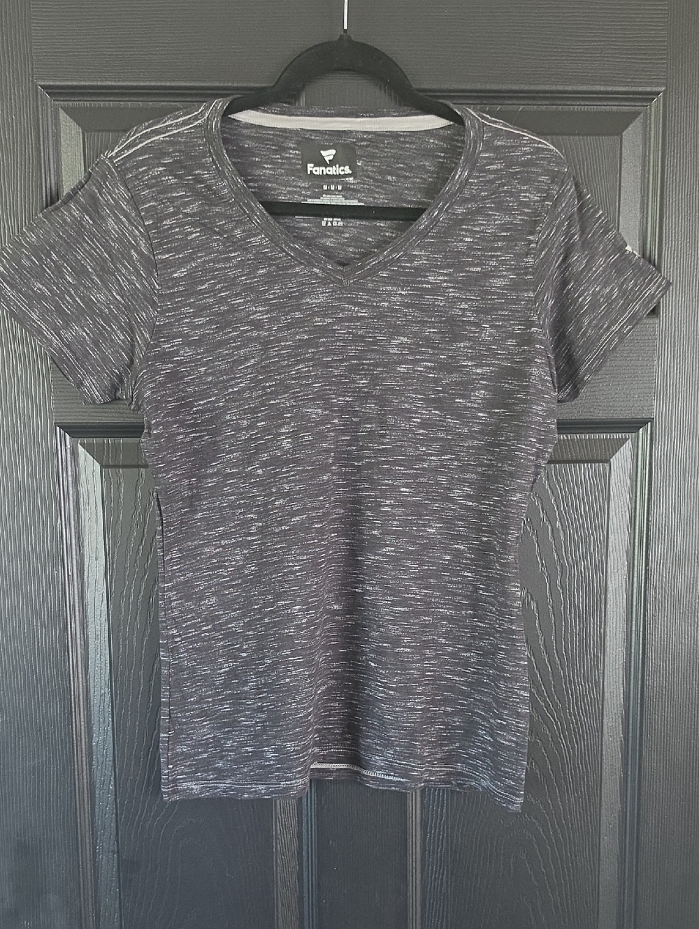 New Fanatics Women’s Heathered Charcoal V-Neck Short Sleeve Tee M Customizable